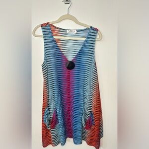 India Boutique Asymmetrical Beach Coverup OS